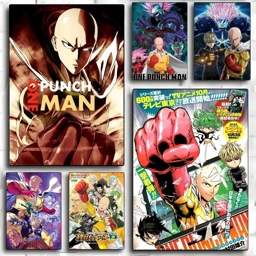 Anime One-Punch Man Painting Calligraphy Stylish Canvas Poster Wall Art for Living Room Bedroom Café Office Home Decor Gift