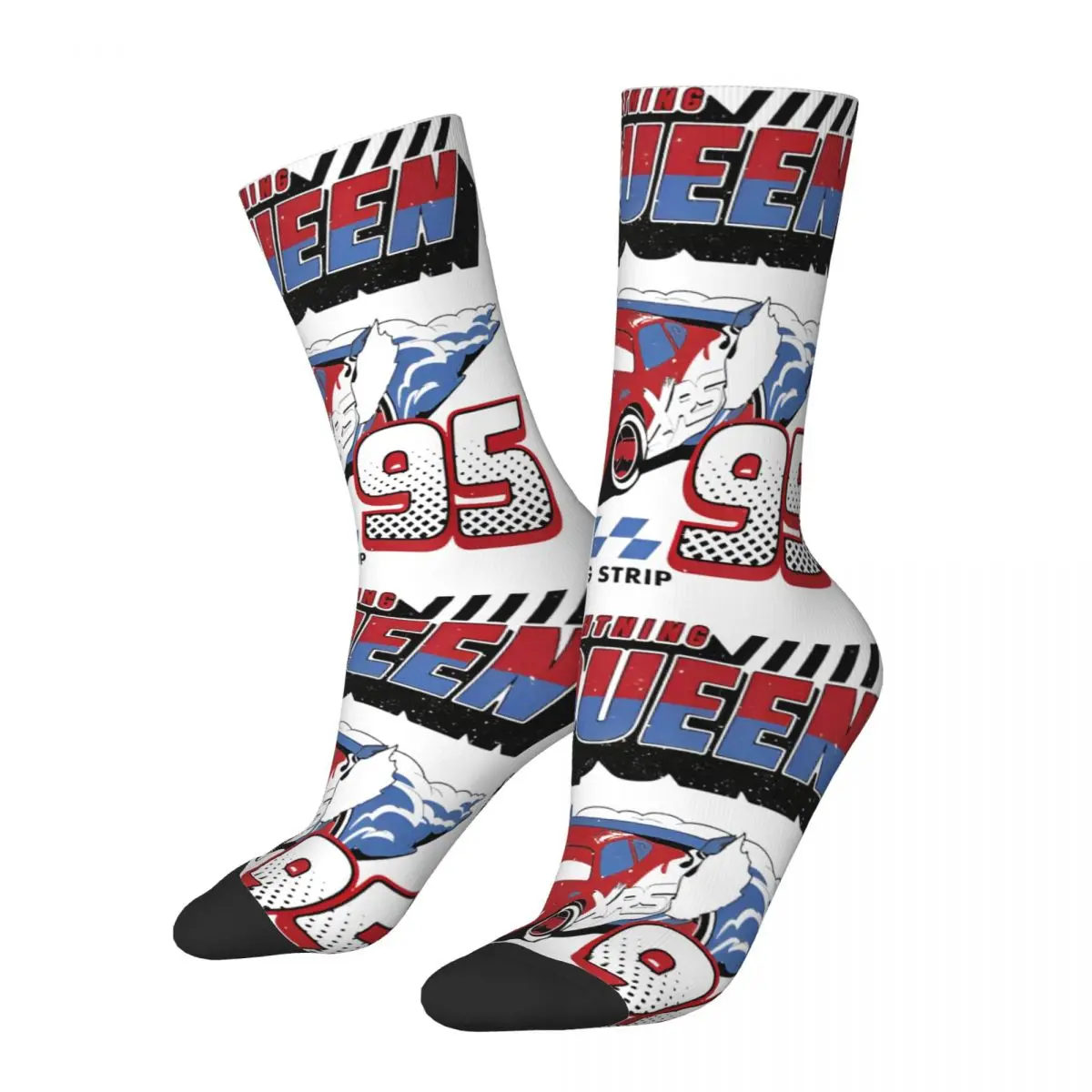 Americana Car Race Socks Funny Stockings Men Breathable Running Sports Socks Winter Graphic Non-Slip Socks