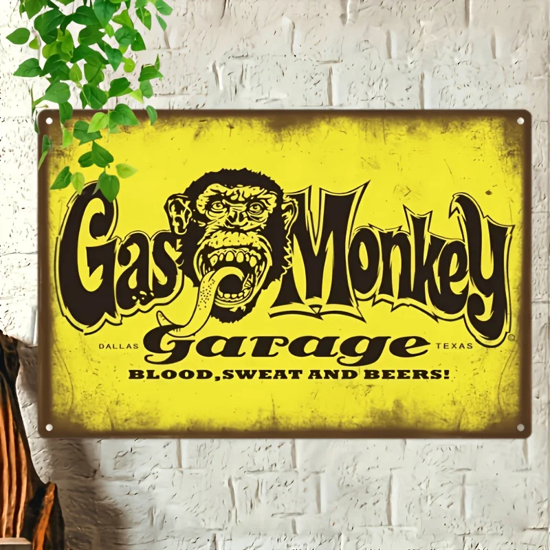 Garage Vintage Metal Tin Sign - Retro Wall Decor for Home, Bar & Garage | Durable Iron Construction, No Power Needed,