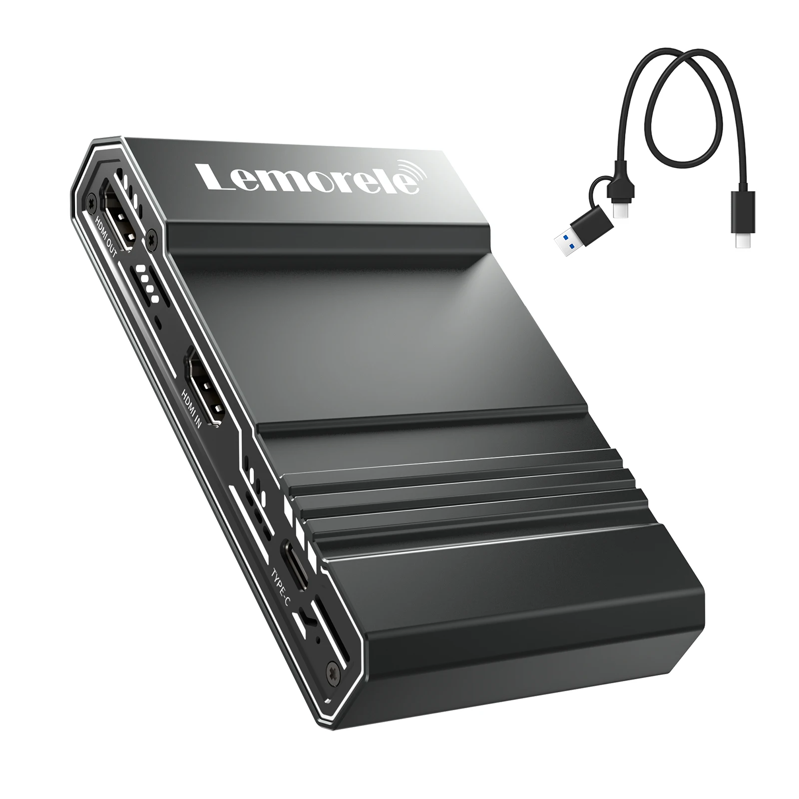 

Lemorele HDMI Video Capture Card 4K 60HZ HDMI to Type-C/HDMI Loop Out Video Grabber for Camera Live Streaming/Teaching/Meeting