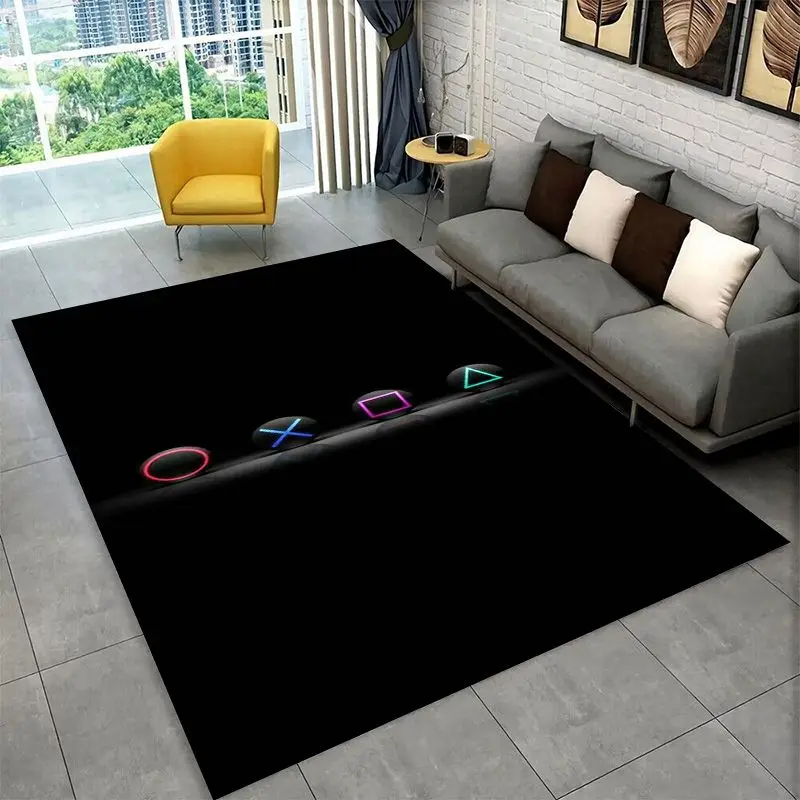 Retro Game Zone logo Controller Non-Slip Area Rug for Living Room,Bedroom,Playroom,Soft Carpet Floor Mat Home Decor Rug  Room