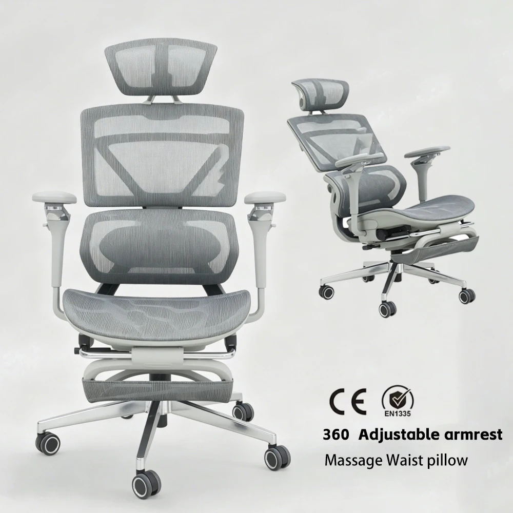 Pulse Massage Ergonomic Mesh Office Chair With Dynamic Waist Support & 360 Adjustable Arms High Back Computer Chair