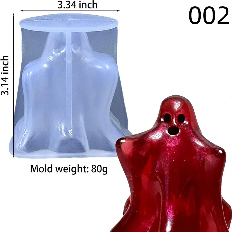 DIY Halloween Ghost Aromatherapy Candle Silicone Mold Gypsum Decorative Desktop Decoration Cake Ice Baking Resin Mold Handicraft