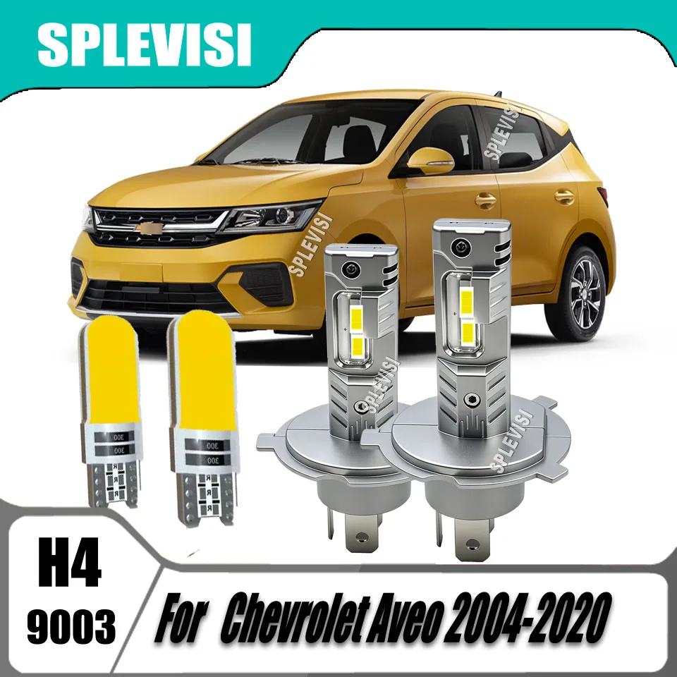 H4 Globes LED Headlmap Headlight Bulbs Easy Play Plug Replacement Halogen For Chevrolet Aveo 2004 2005 2006 2007 2008 2009-2020