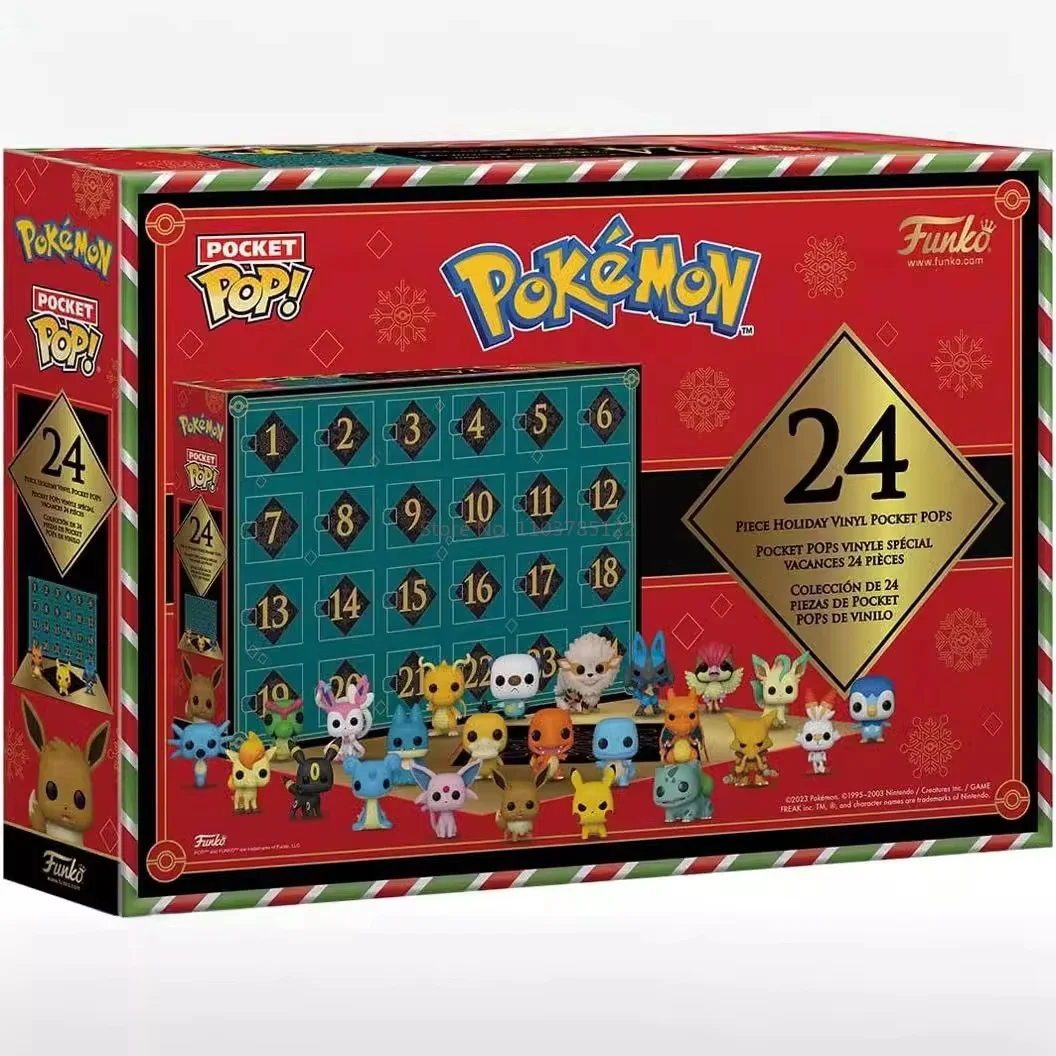 Calendrier d'arrivée Pokemon 24 jours, ornement de bureau fait main, boîte ennemi, cadeau surprise, Halloween, réveillon de Noël, cadeau de vacances