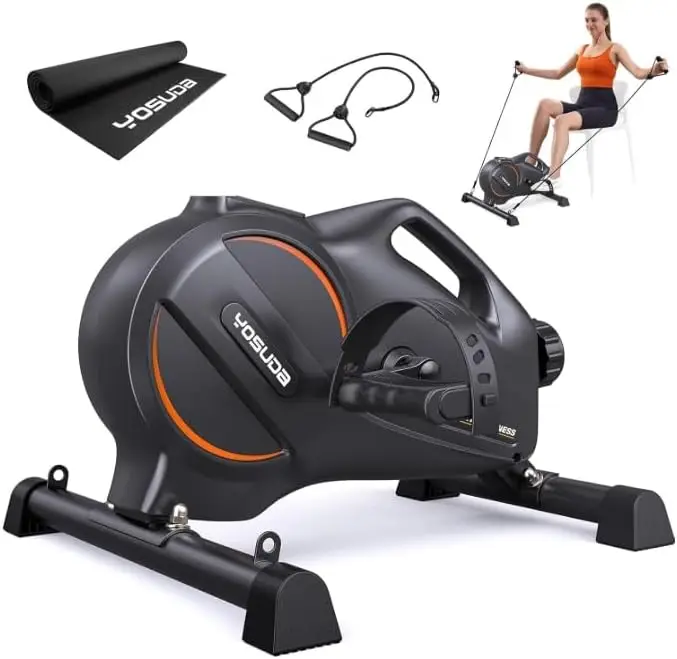 

Magnetic Mini Exercise Bike for Under Desk Use, Home Office Workout Pedal Exerciser