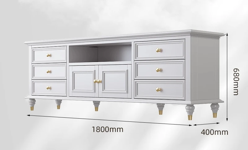 

Белый шкаф для телевизора Напольный шкаф Шкаф для телевизора из массива дерева Комбинация журнального столика