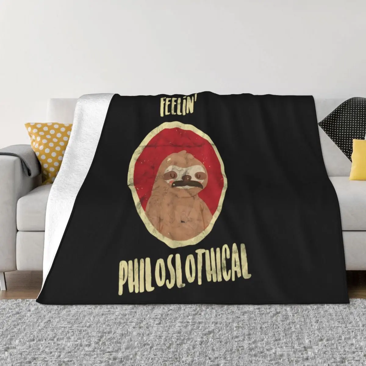 Philoslothical Friedrich Nietzsche Ubermensch Nihilismus Philosophy Print Print Casual Print Classic Throw Blanket