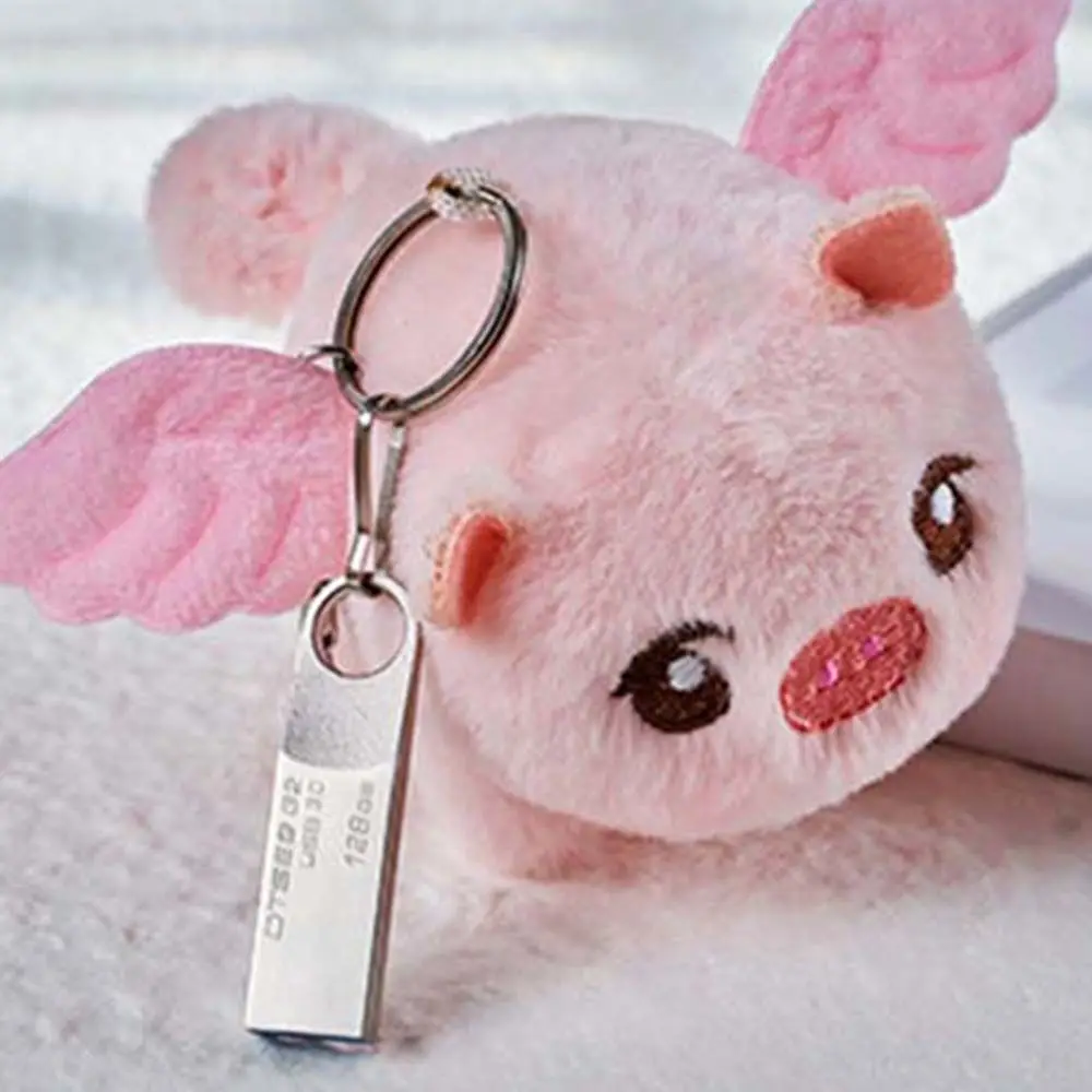 Rope Backpack Accessory Stuffed Animals Wings Shaking Tail Flying Pig Toy Angel Big Toy Cartoon Plush Doll Plush Key chain