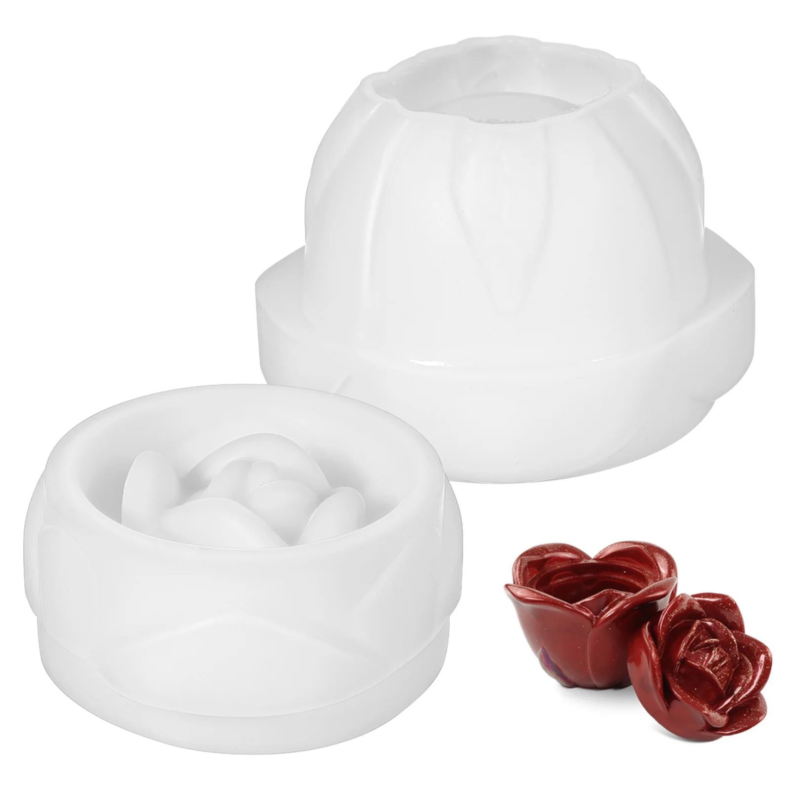 

Crystal Epoxy Rose Box Mould Molds Silicone Resin Jar Flower Container Storage Bottle Casting Plaster Bowl