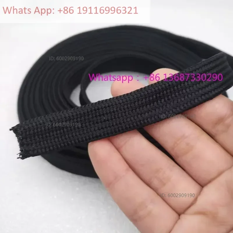 Black ny-lon conduit wire woven mesh conduit 2mm-50mm high flame retardant wire protection, soft and stretchable