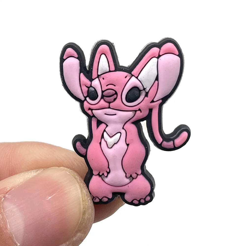 Cute Disney 1PCS Stitch PVC Shoe Charms DIY Cartoon Blue Sandals Accessories For Clogs Pins Decorate Boys Kids X-mas Party Gifts image 5