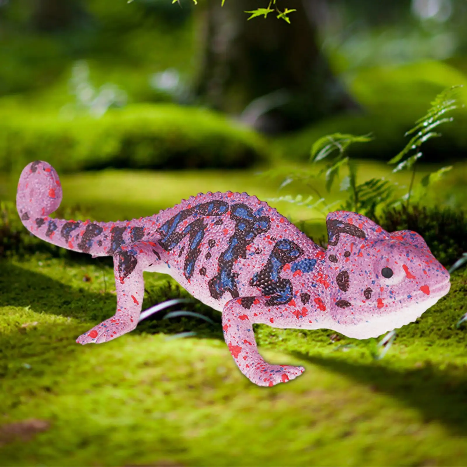 تمثال سحلية مصنوع يدويًا من المطاط على شكل حيوانات، زينة قابلة للجمع لديكور أعياد ميلاد الأطفال وعرض إبداعي