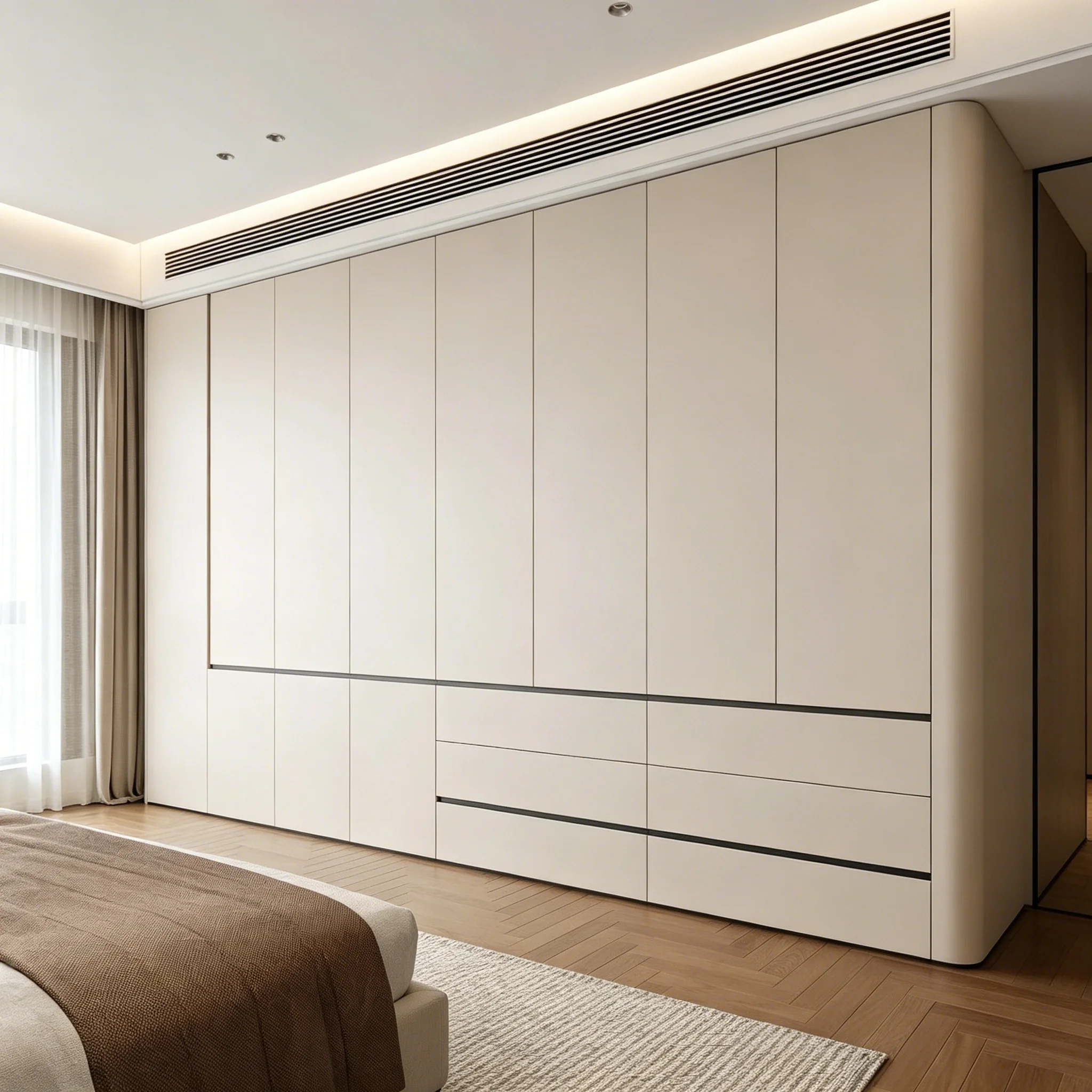 Luxurious Floor To Ceiling Aluminum Alloy Wardrobe Long Lasting and Durable Bedroom Closet Affordable Large Space Storage Closet