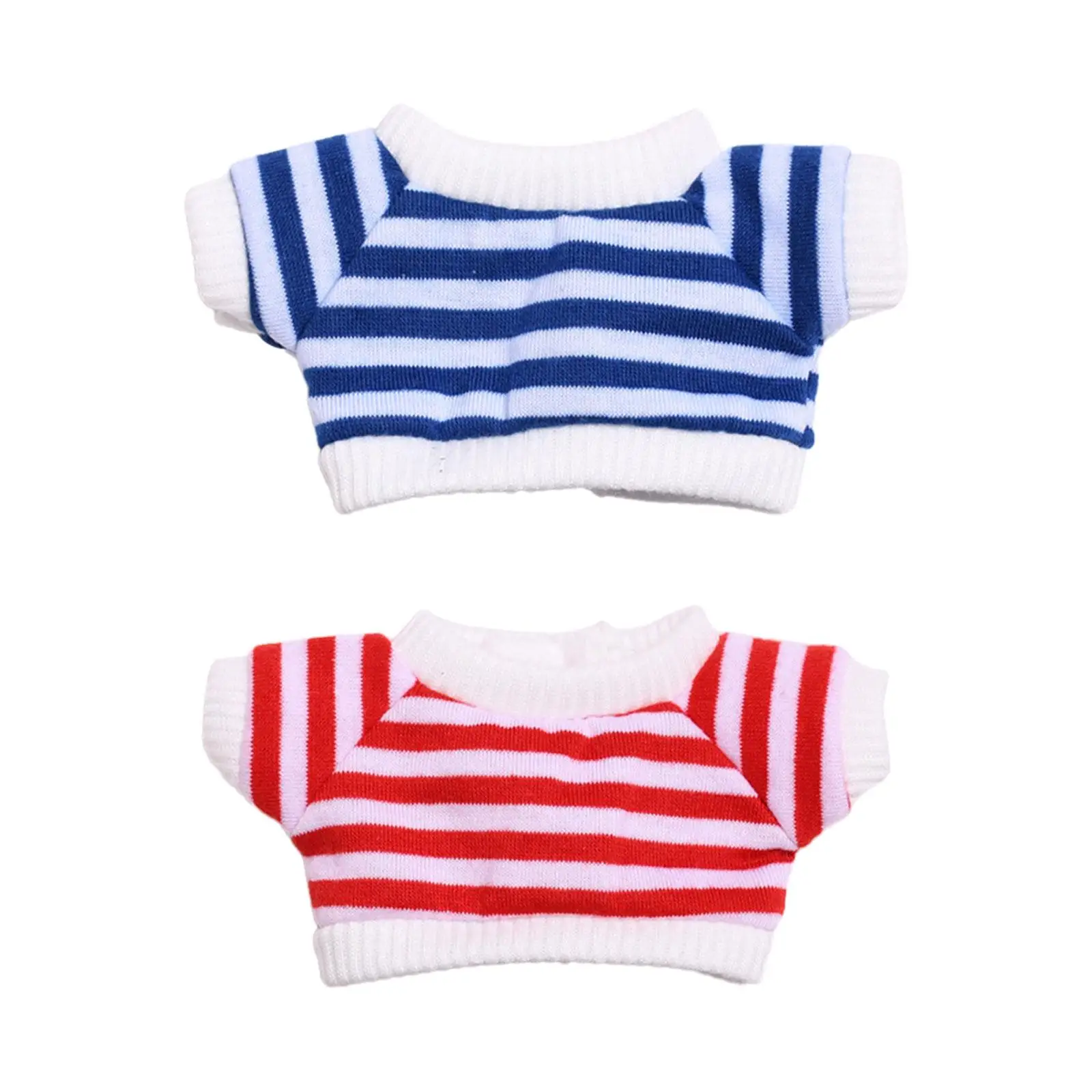 Plush Figure Striped T Shirt Short Sleeve Coordination Clothing for Kids Birthday Gift Costumes Dress up for 6.69inch Doll