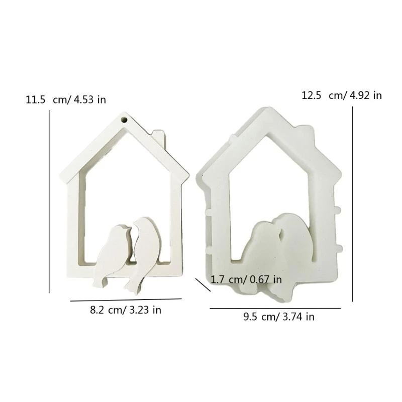 الطيور البيت جدار معلقة قوالب السيليكون الزخرفية معلقة قوالب الزخرفة اللصقات الصبغات القالب ديكورات المنزل #6