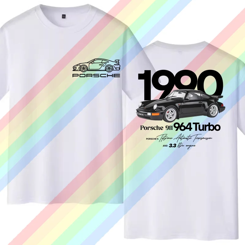 2024 vendita calda estate 100% cotone S T 911 964 Turob T Shirt uomo maniche corte Hip Hop Streetwear Supercar T-Shirt Cool Tee S-3XL