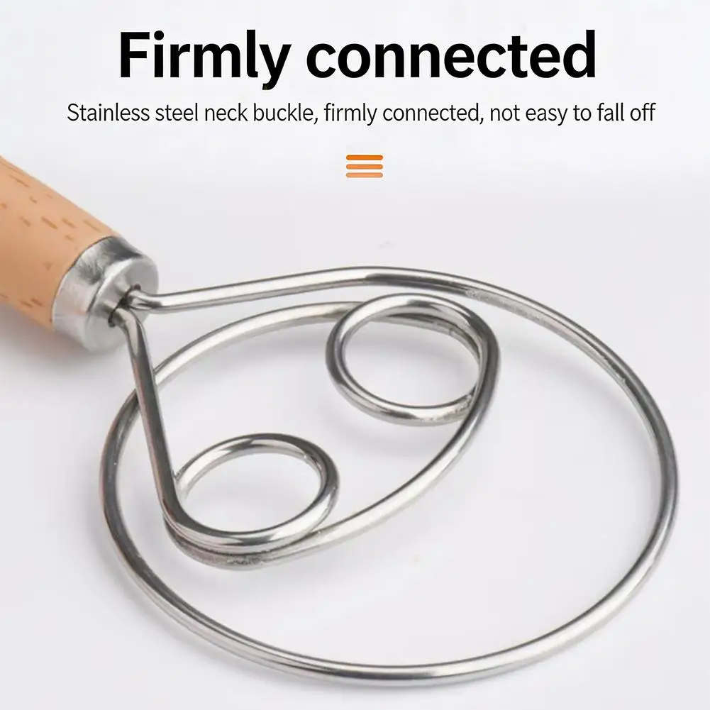 oak handle Danish dough coil mixer baking tool household manual flour mixing Tools Baking Mixing Sticks Gadget