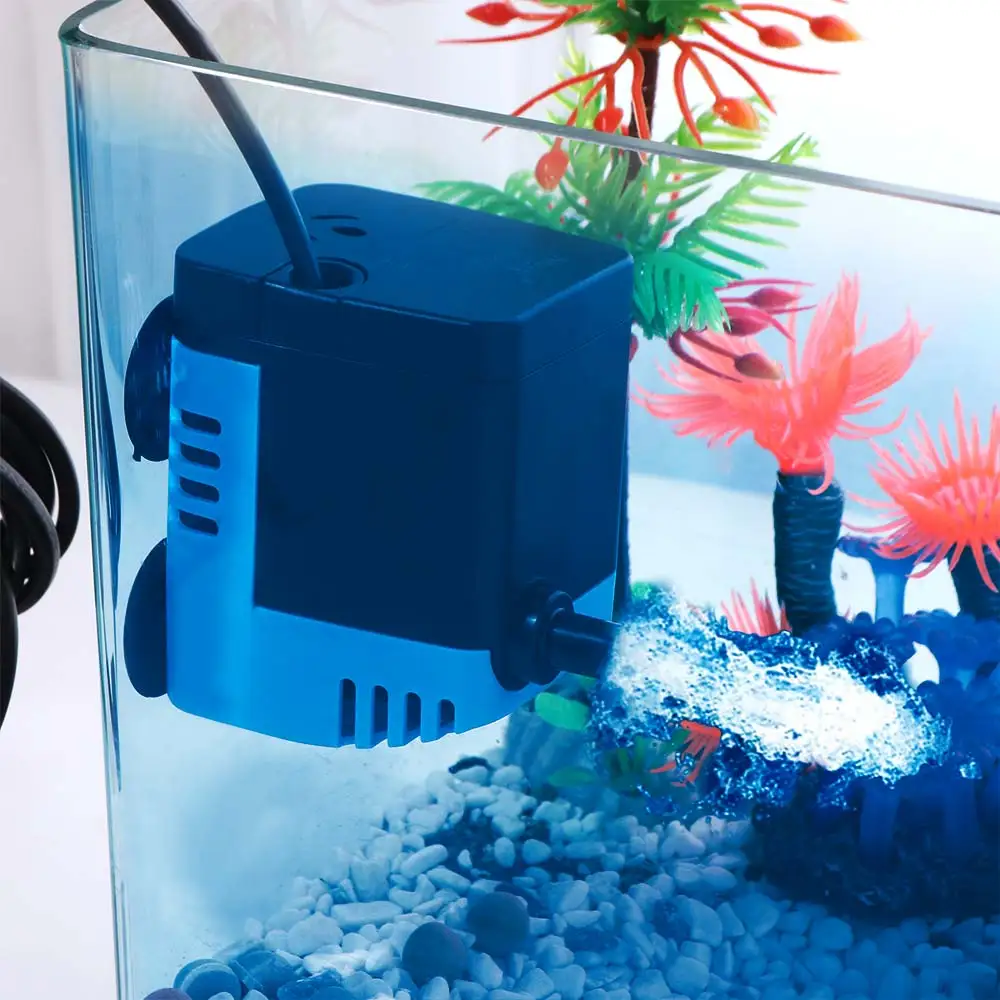 

8W Aquarium Submersible Pump Adjustable Flow Silent Water Circulation Pump with Suction Cup Off Water Power Outage