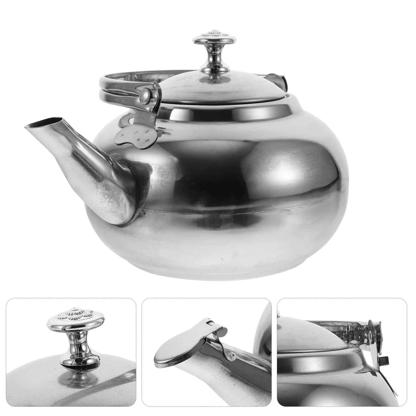 Pot Tea Kettle Whistling Silver Boiler Black Infuser Camping Induction Water Bottle Coffee Travel