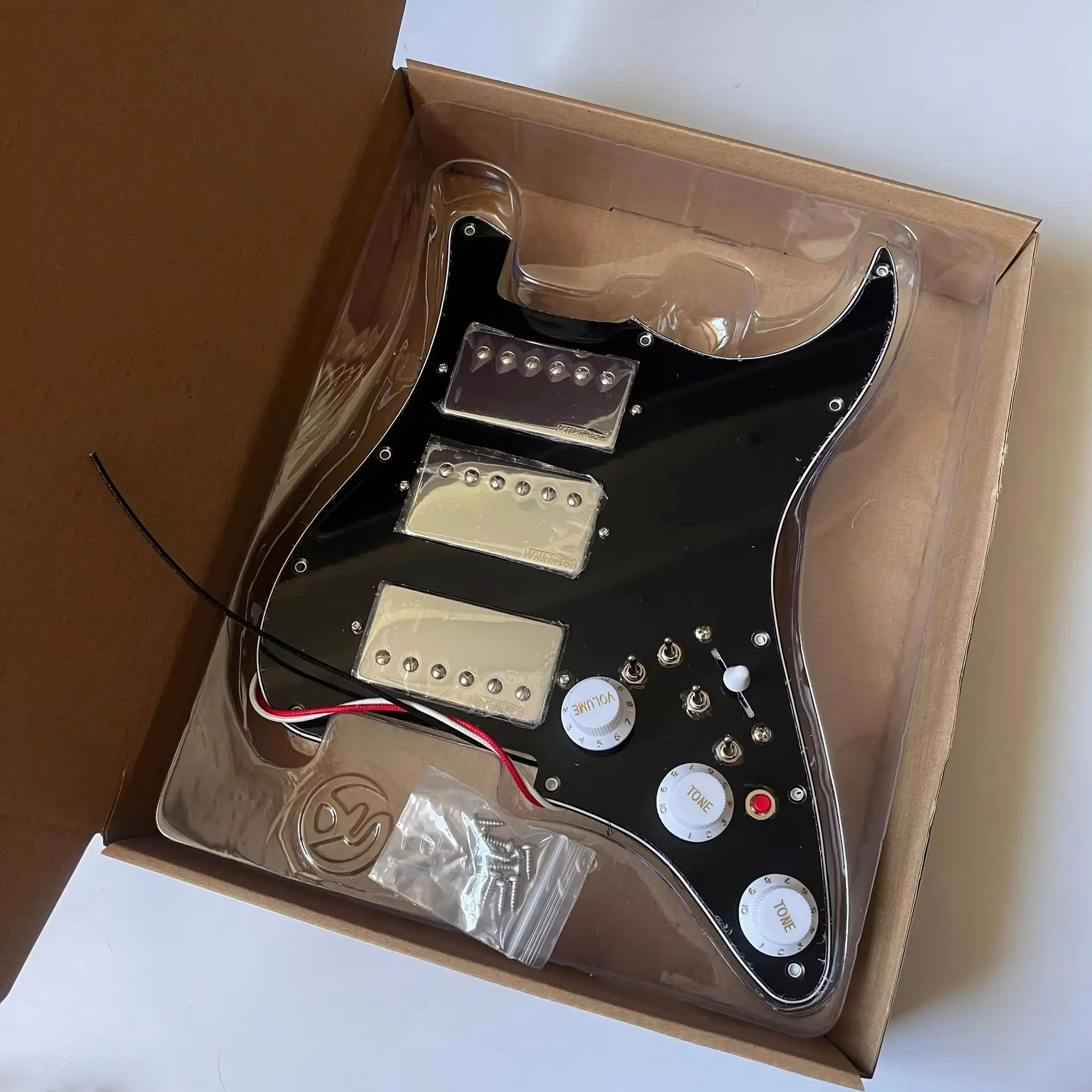 Upgrade HHH Prewired Loaded ST Pickguard with Humbucker Alnico V Humbucker Pickups Coil Split Switch Set for ST Electric Guitar