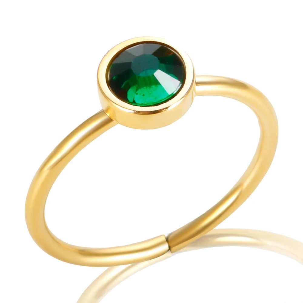 JINHUI قابل للتعديل مرصع بالجواهر خاتم للنساء فتاة ملونة كريستال رقيقة خواتم الاصبع الفولاذ المقاوم للصدأ قزحي الألوان الزركون مجوهرات جديد #2