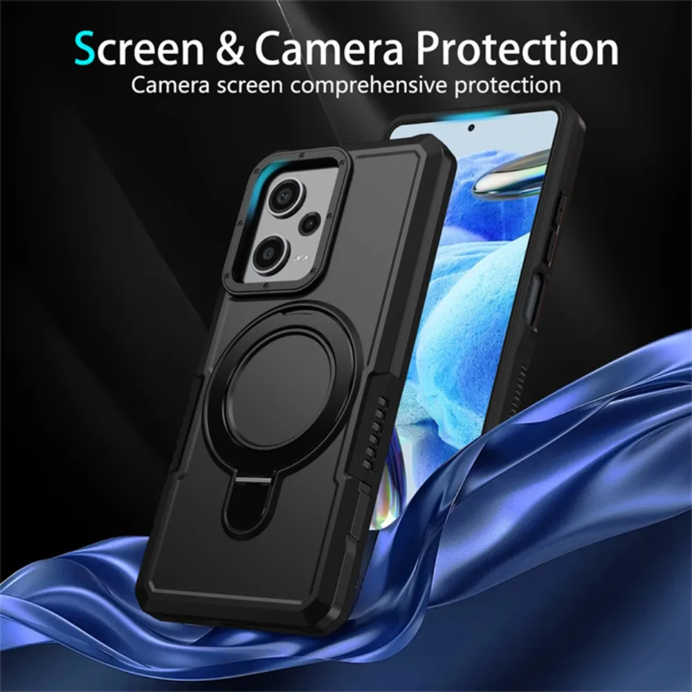 Shockproof Case For Xiaomi Poco X6 5G Ring Stand Back Cover For Poco X5 X4 X3 Pro X 3 NFC M5S M3 C55 C65 C 65 X6 Armor Funda