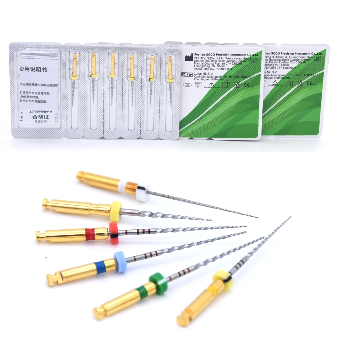 SOCO 6Pcs/Box Factory Outlet Dental Nickel Titanium Heat Activation Root Canal File Endodontic Rotary Files SOCO File SOCO Files