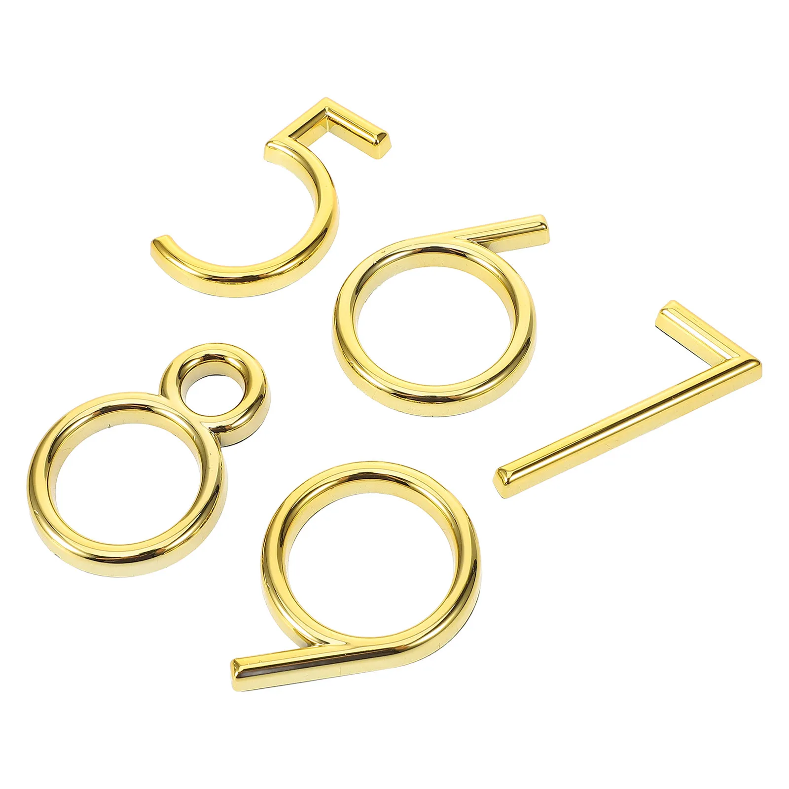 5Pcs Sleek Shiny ABS Address Numbers for Door Wall Mailbox Outdoor Modern Versatile Self-Adhesive Home Number Signs