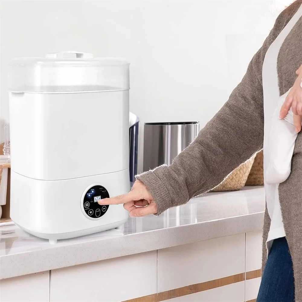 Sterilizzatore per biberon, sterilizzatore e asciugatrice elettrico per biberon a vapore HDJ 4 in 1 per articoli per bambini, latte scaldino, riscaldamento alimentare, bianco