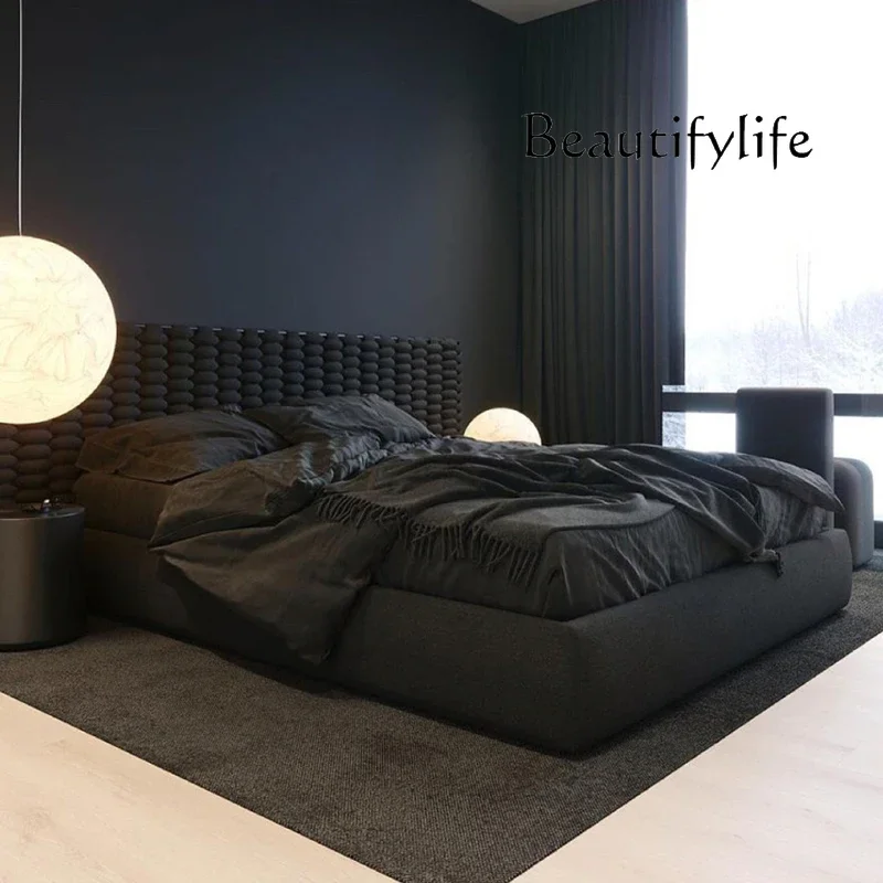 

Casal Home Furniture Apartment Black Bed Aesthetics American Style Create Light Luxury Bed Master Bedroom Cama De