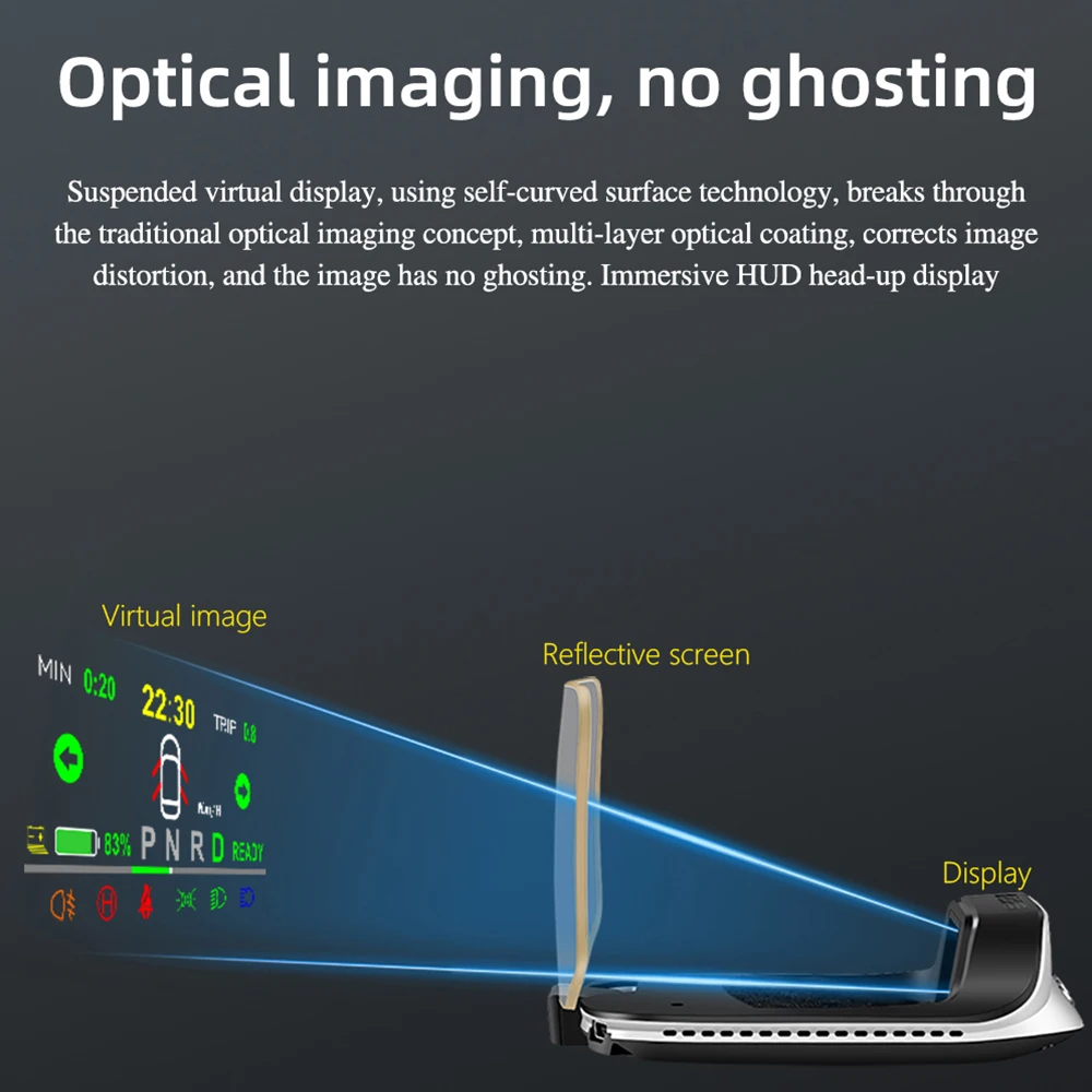 Auto Head Up Display tachimetro RPM HUD T3 proiettore a specchio per Tesla Model 3 Y 2019-2022 Set di allarmi digitali