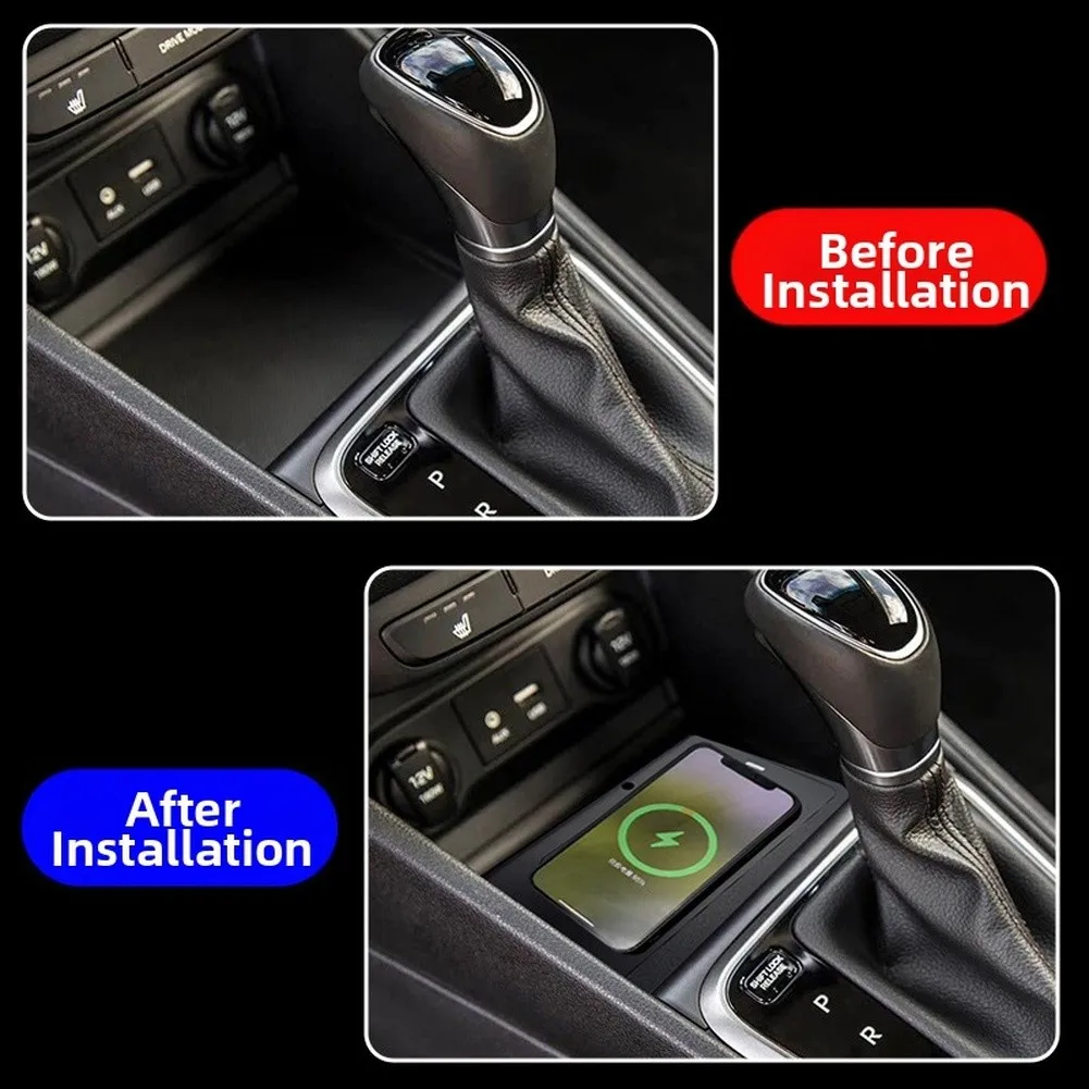 Center Console Wireless Charger for Hyundai Accent 2017 to 2022 Fast Charging Pad with AI Temperature Control Safety Protection