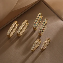 New Arrive Vintage Cubic Zirconia Earrings For Women Girls, Delicate OL Hoop Earrings Party Dating Wedding Jewelry