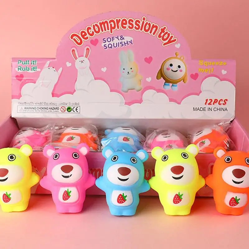 Brinquedo macio inodoro elástico para crianças, Cute Bear Cartoon, Produto de conforto seguro, Brinquedo elástico para casa, Crianças da escola