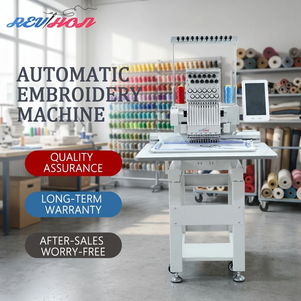 REVHON Own Factory One Head Embroidery High-Speed 1200RPM Long Service Life Machine Hat Embroidery Machine