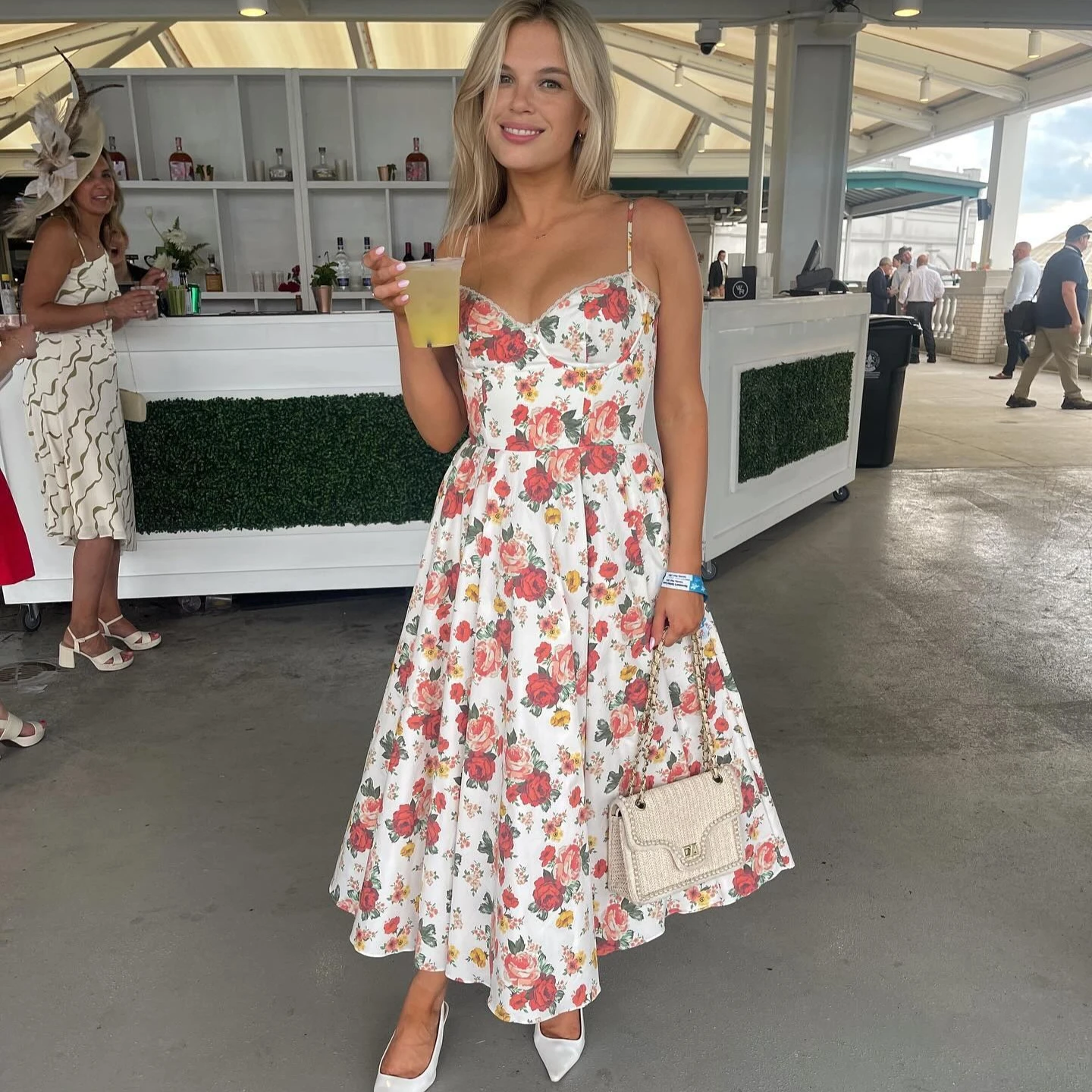 Suninheart Sommer-elegantes Midikleid mit Spaghettiträgern, 2025, Blumendruck, Tüllkleid, sexy Korsettkleid für Hochzeitsgäste, Party