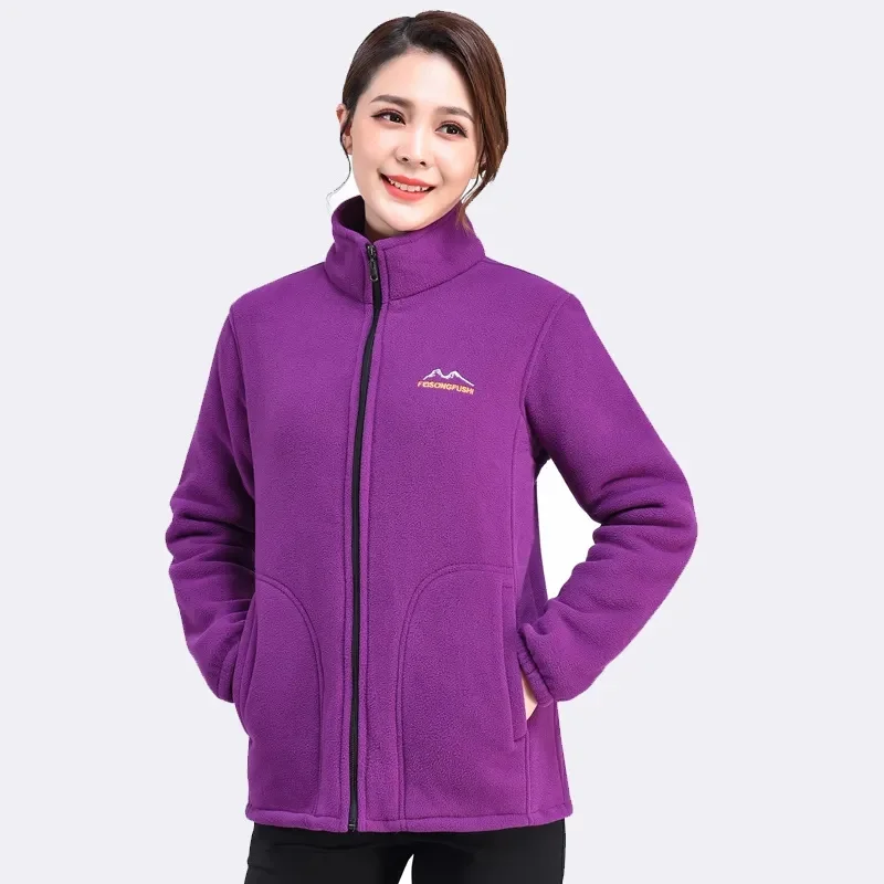 Winter Female Large Size 5XL Outwear Middle Age Mom Thickening Loose Jacket Ladies Coral Fleece Shake Grain Fleece Sweatshirt