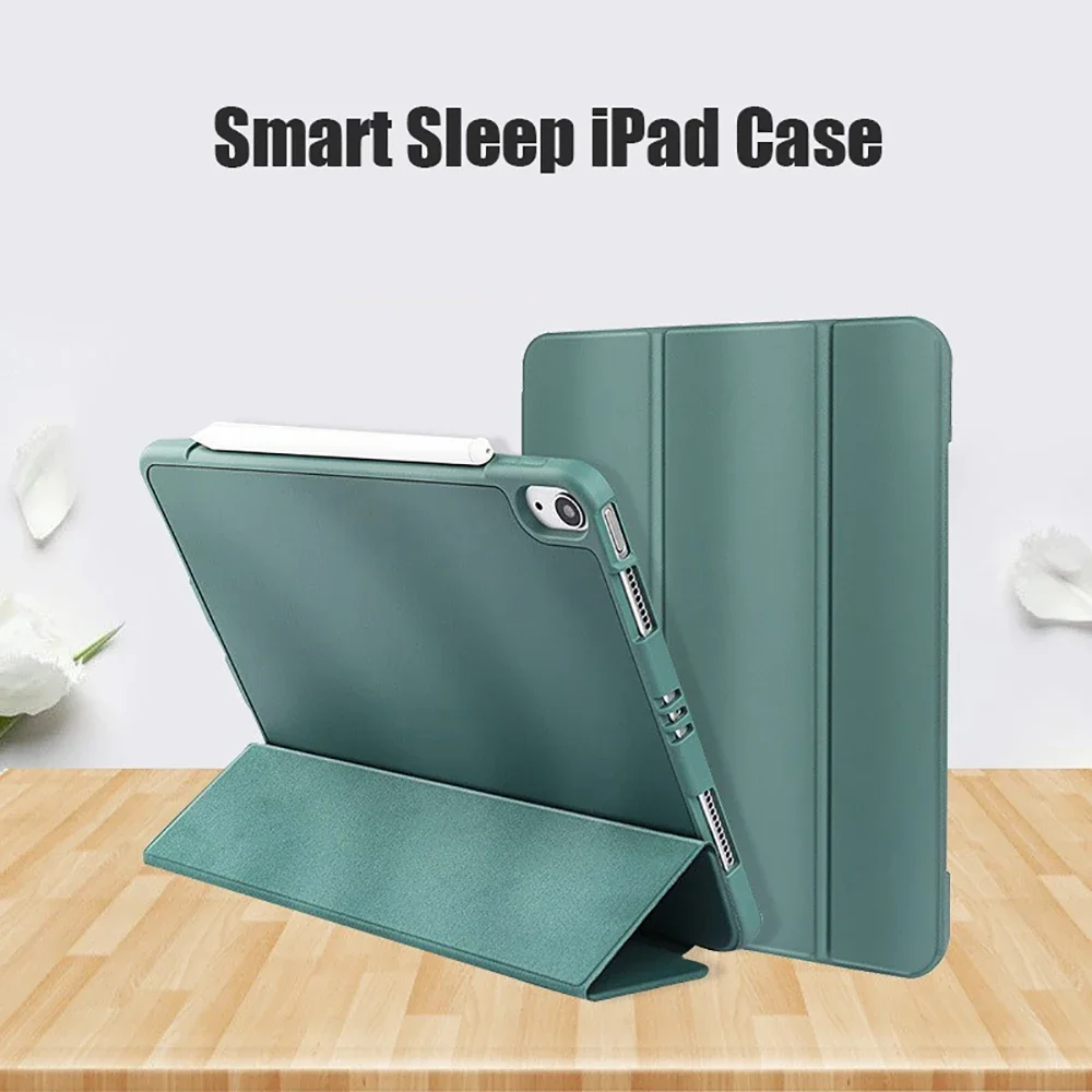 Funda para iPad 2024 Pro, 11, 13, M4, Air, 13 pulgadas, M2, TPU suave, de silicona, antiarañazos, anticaída, protectora con portalápices