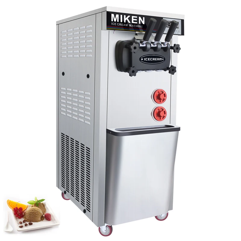 

Commercial Soft Serve Ice Cream Machine Electric 25L/H 3 Flavors Sweet Cone Ice Cream Maker 110V/220V