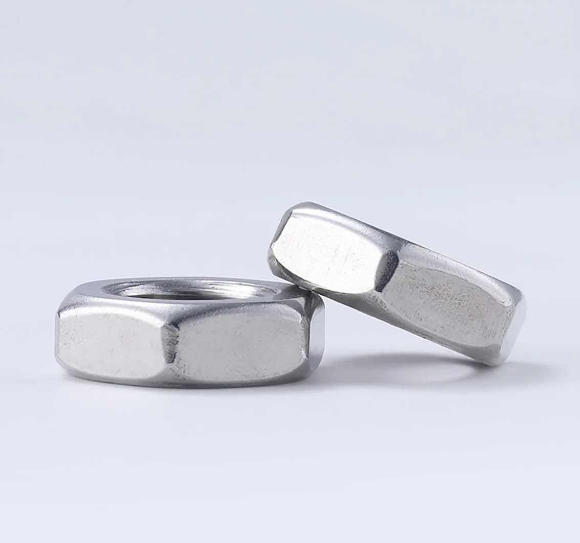 Tuerca hexagonal de paso fino de acero inoxidable 304, tuercas de bloqueo hexagonales de rosca fina, M6-M30, accesorios de Hardware