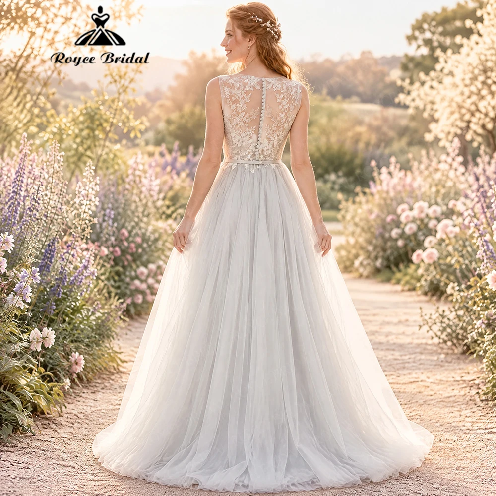 Roycebridal Elegant Appliques A Line Wedding Dresses 2027 Embroidery  V Neck Bridal Gown Customized Vestido De Novia