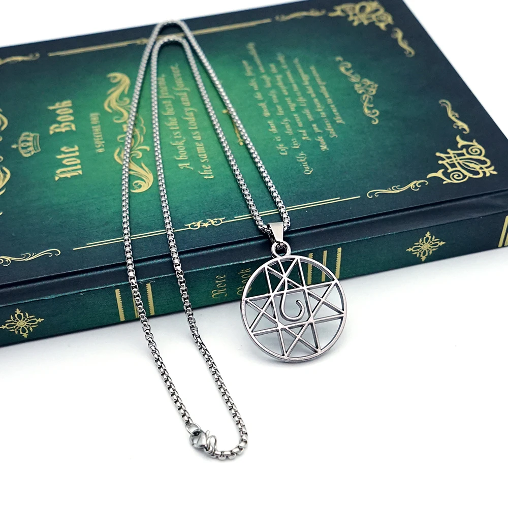 Fullmetal Alchemist Necklace Stainless Steel Chain Magic Circle Metal Necklaces Anime Jewelry Pendant Choker Collares Charm