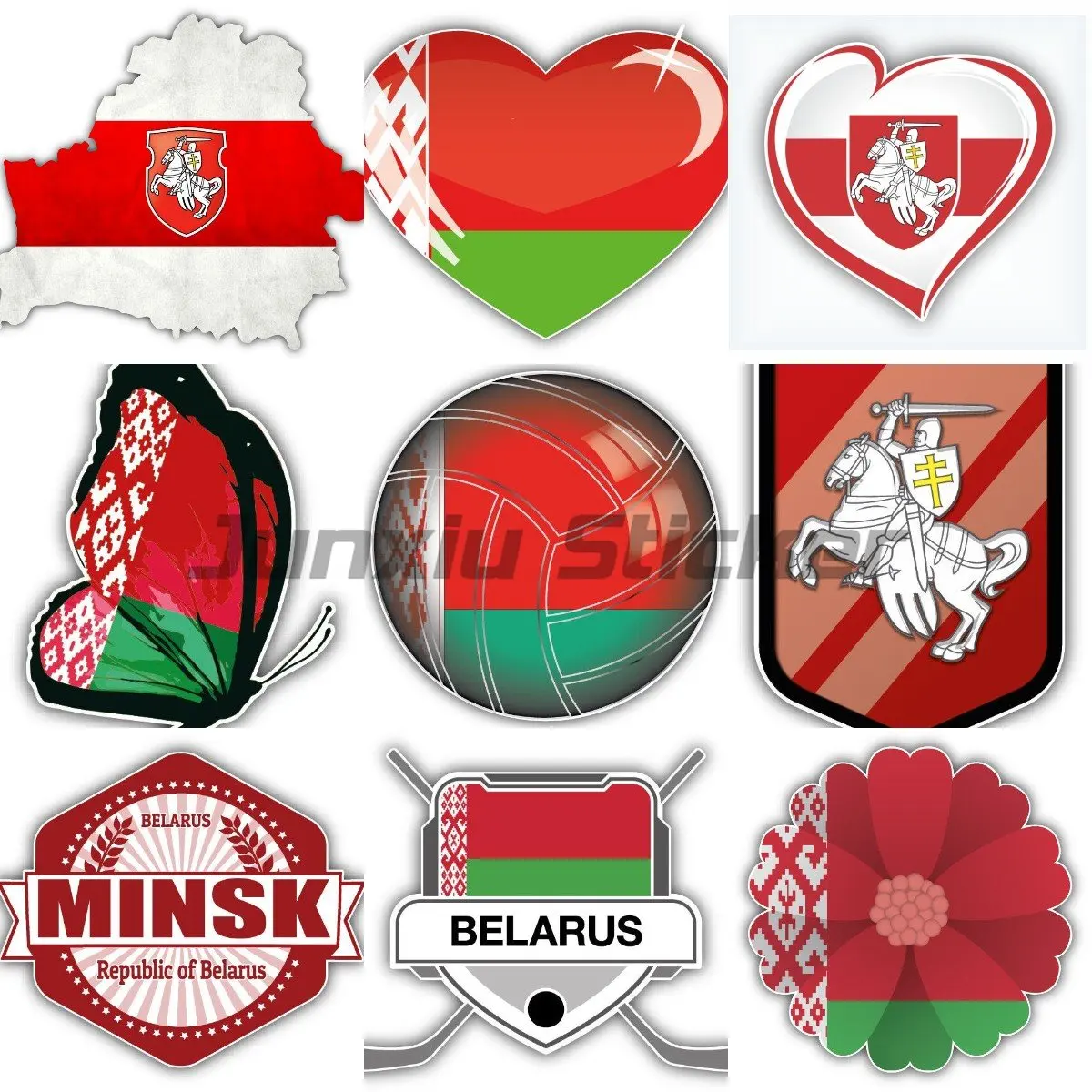 Belarus Belarus Belarusian Knight Flag Wall Sticker Helmet Stickers for Motorcycle Decals Sticker Waterproof Laptop Stickers