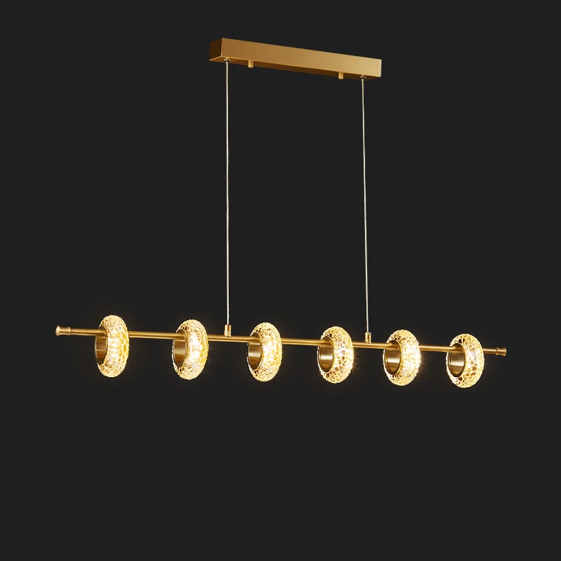 LED Postmodern Round Copper Donuts Chandelier Lighting Lustre Suspension Luminaire Lampen For Dinning Room