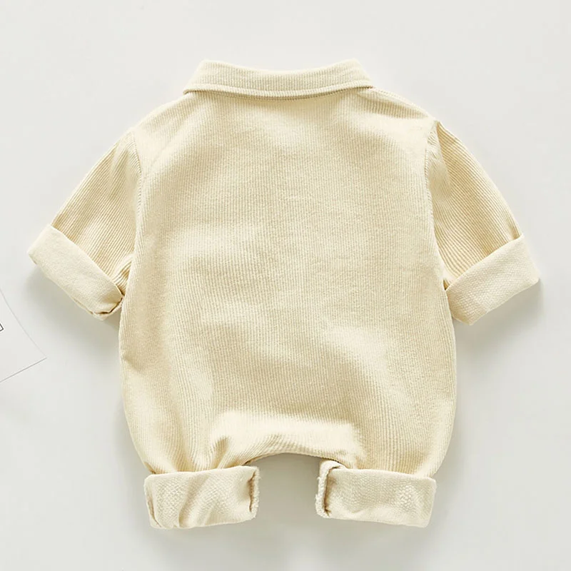 New Newborn Boys Girls Corduroy Jumpsuits Clothes Spring Autumn Baby Boys Girls Rompers Long Sleeve Children Rompers 0-3Yrs