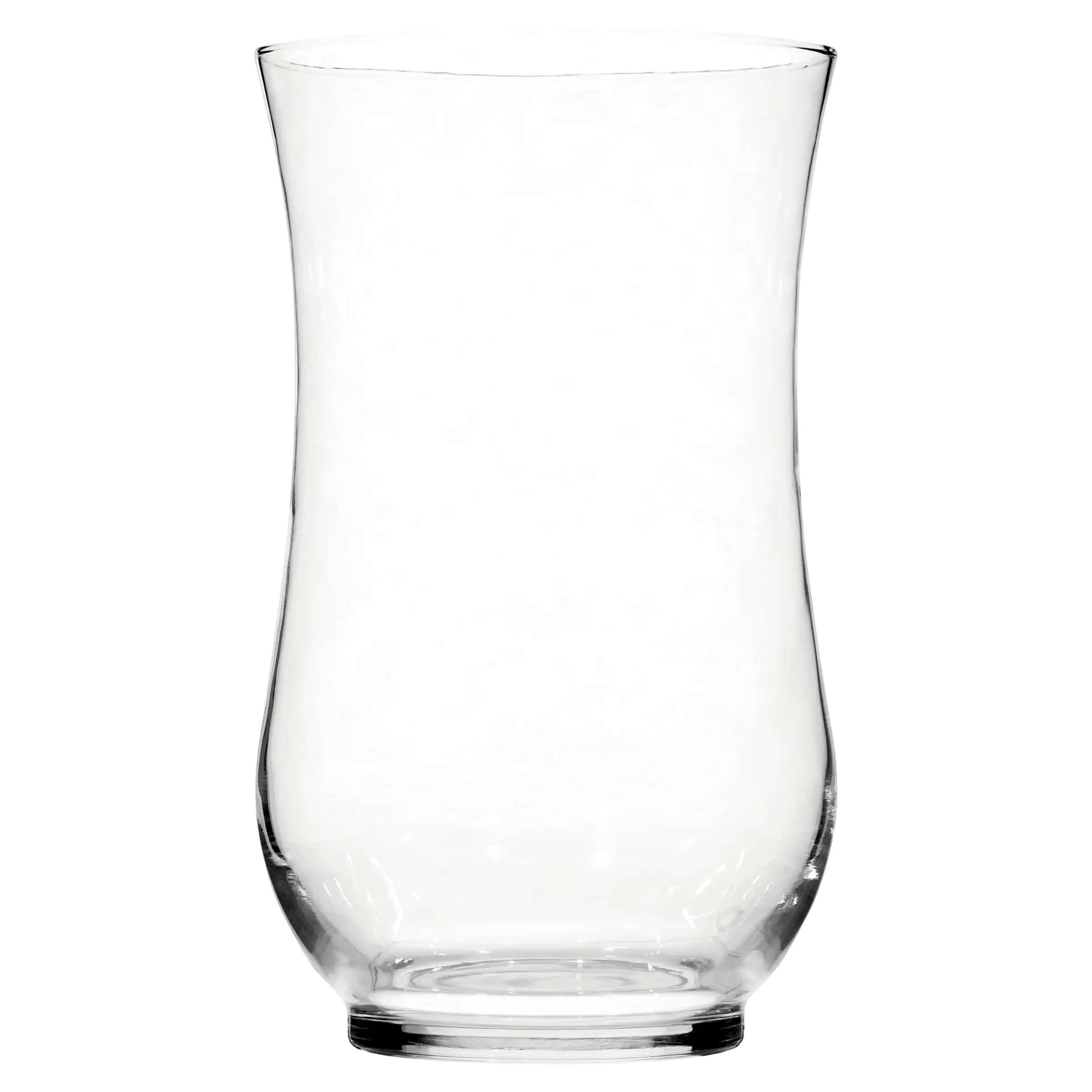 Decorative Clear Curved Glass Hurricane Pillar Candleholder, 11