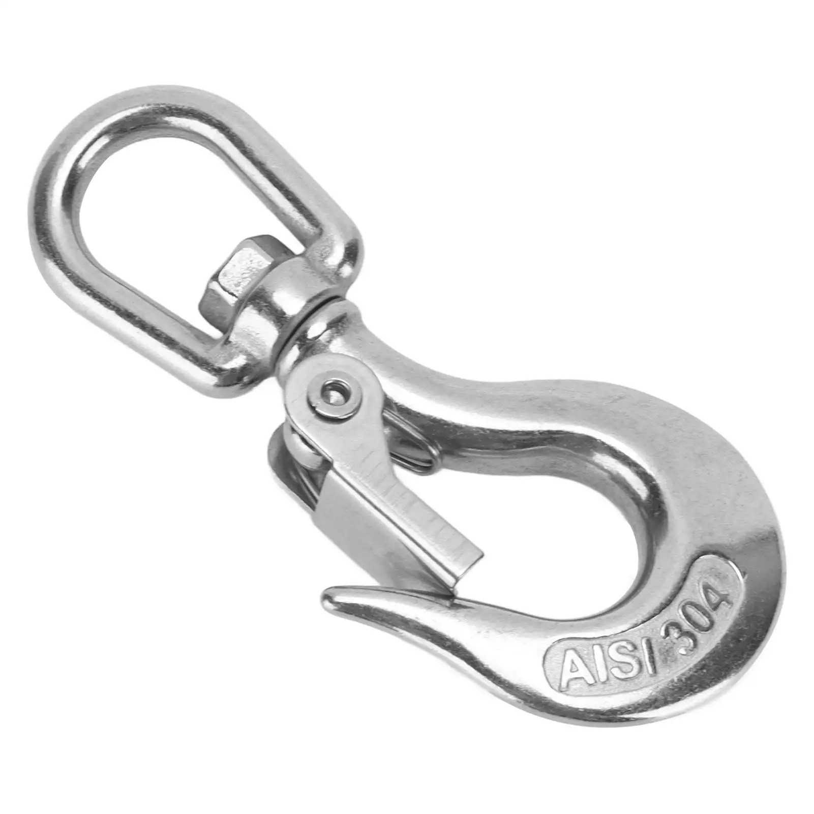 Stainless Steel Swivel Eye Lifting Hook - Durable Safety Hook for Cranes and for engineering Use