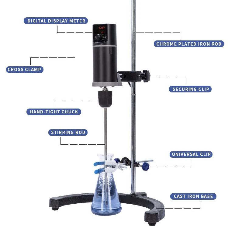 Factory Direct Supply Laboratory Equipment 2000rpm Overhead Stirrer Stand