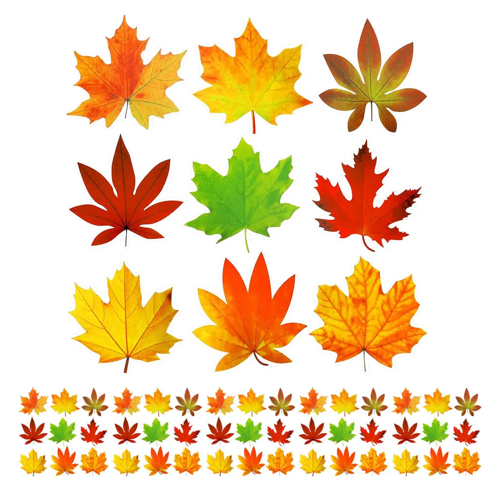 

135pcs Maple Leaf Paper Bulletin Board Decorations Fall Cutouts Thanksgiving Wall Classroom Multicolored